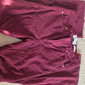 REgeneration by Celebrity Pink Women's Burgundy Corduroy Zip Pants
